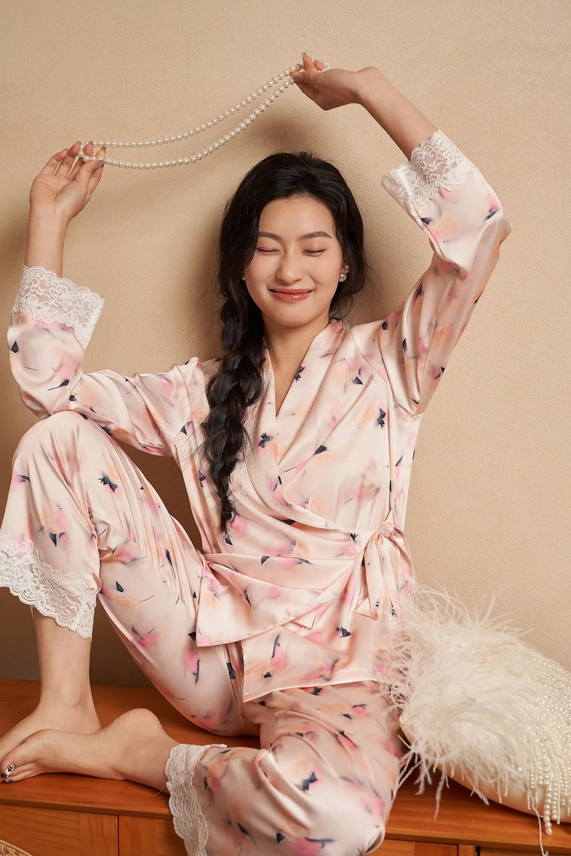 Oriental lace pajamas - Qionghua Sleeping Dream