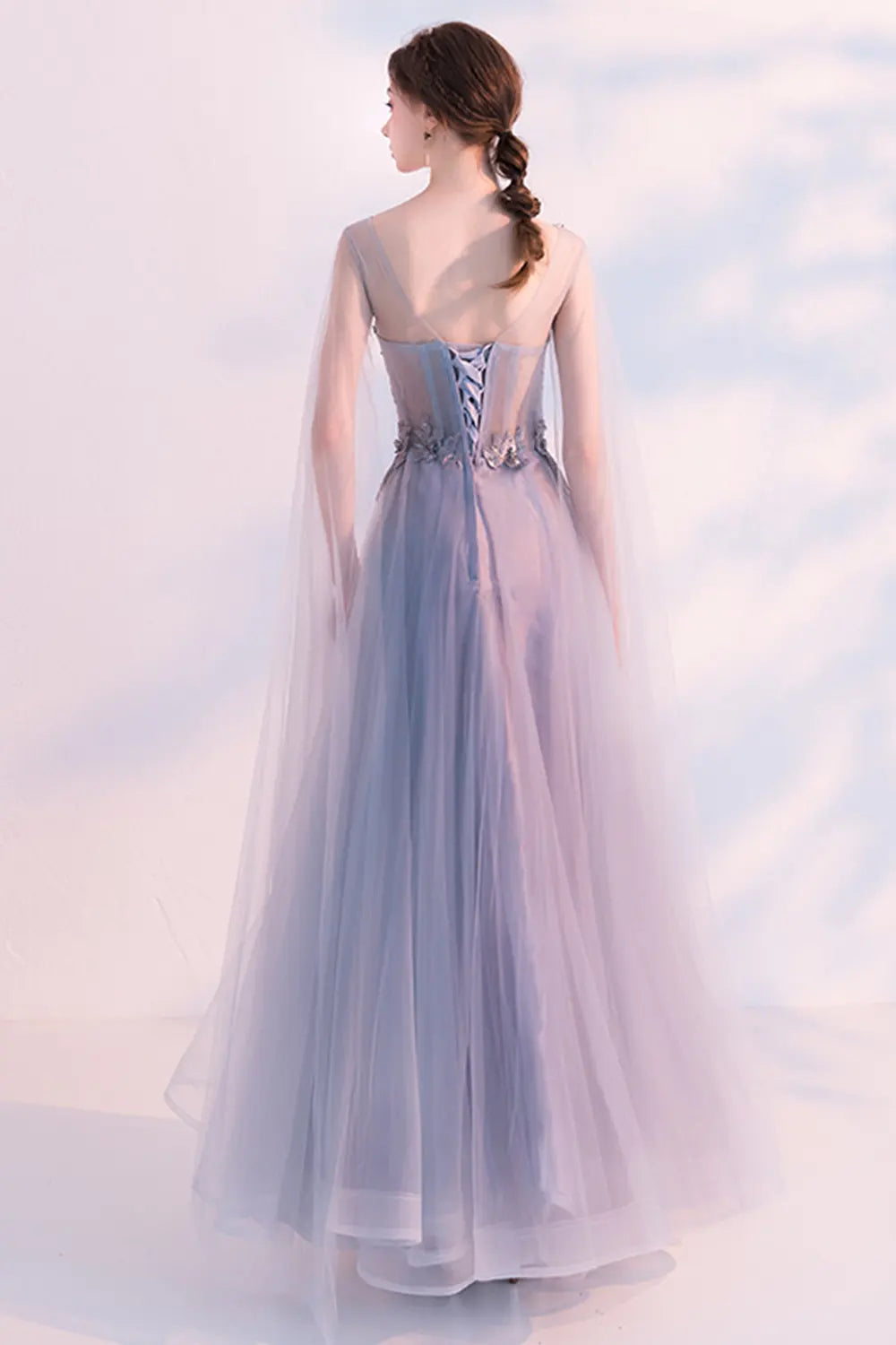 Purple Elegant Tulle Evening Dress