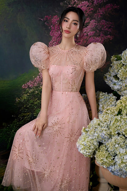 Elegant Princess Shiny Tulle Evening Dress