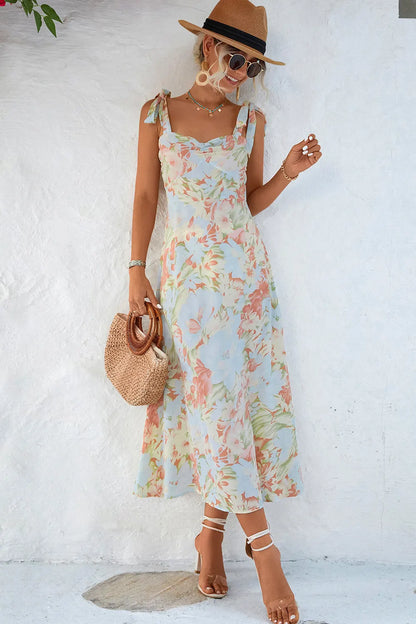 Elegant Floral Tie Dress