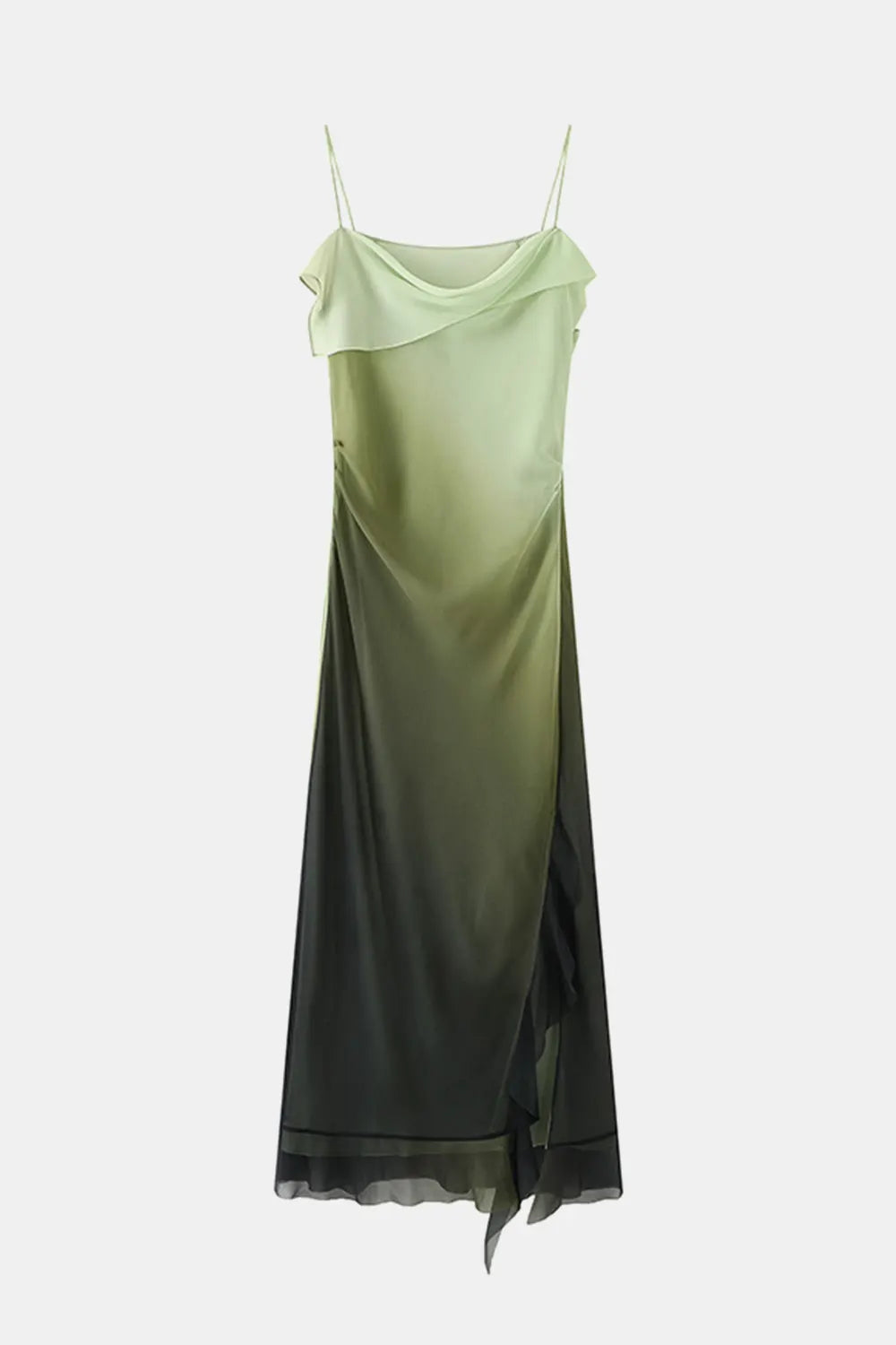 Black and green gradient elegant suspender dress