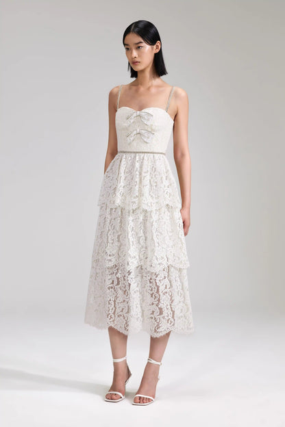 Delicate Print Cutout Layered Tulle Party Dress