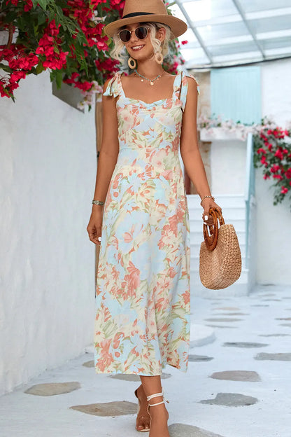 Elegant Floral Tie Dress