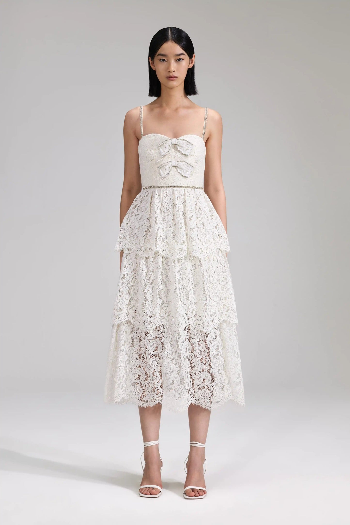 Delicate Print Cutout Layered Tulle Party Dress