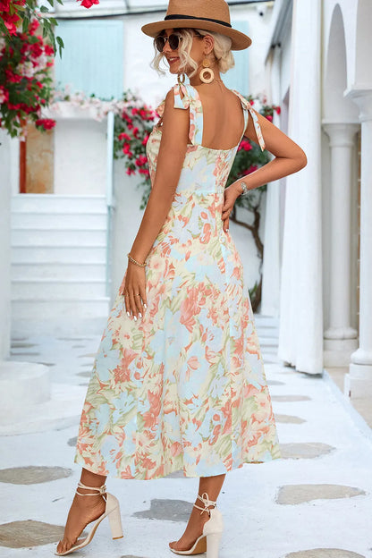 Elegant Floral Tie Dress