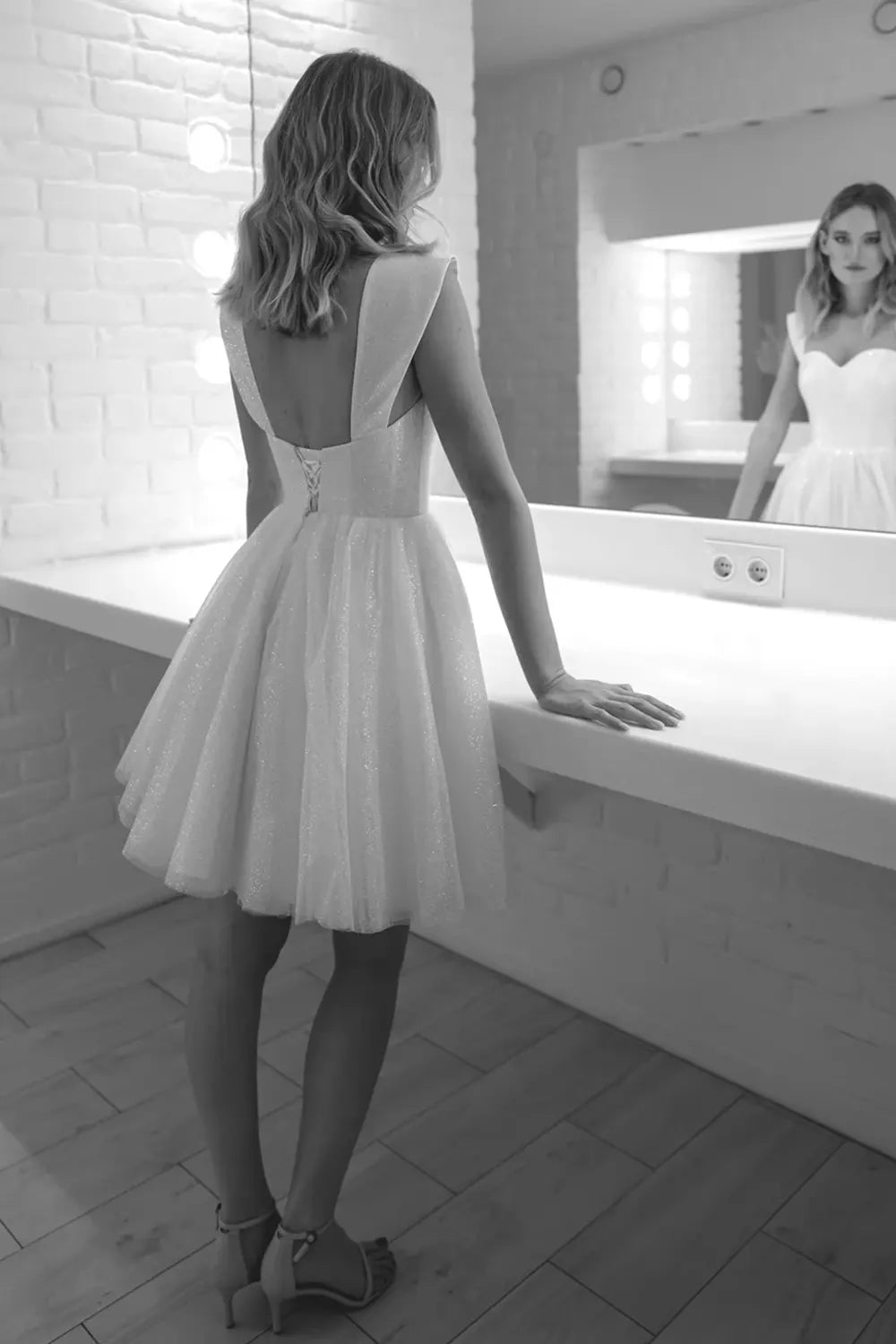 White Tulle Evening Dress