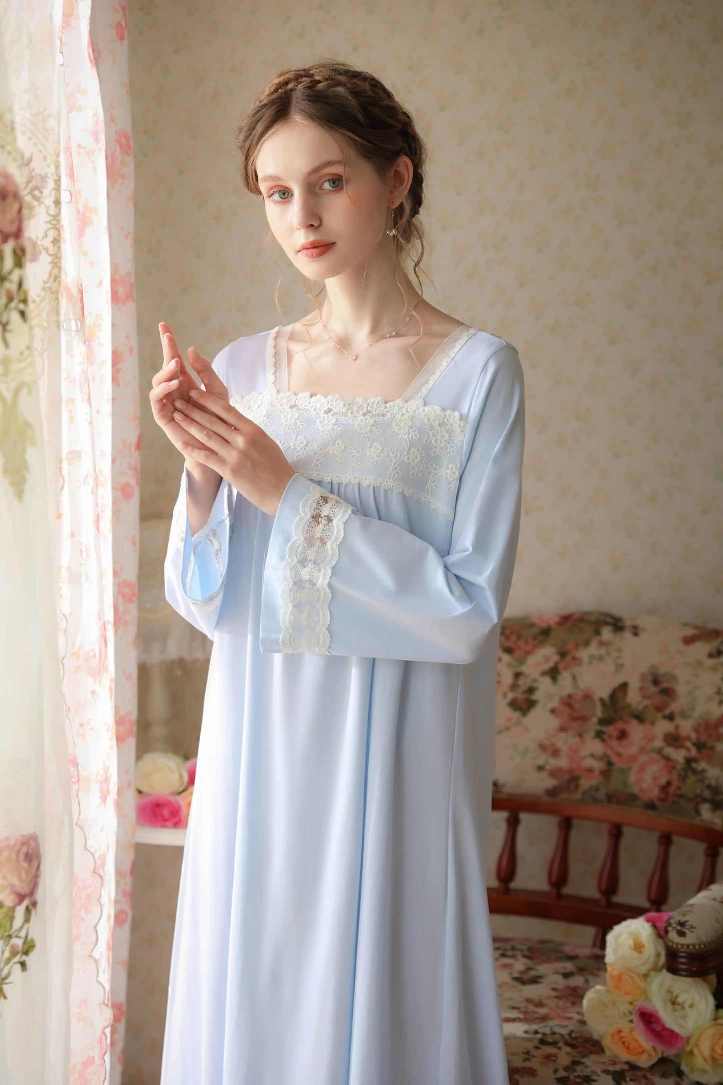 Classical elegant Nightgown/Home wear