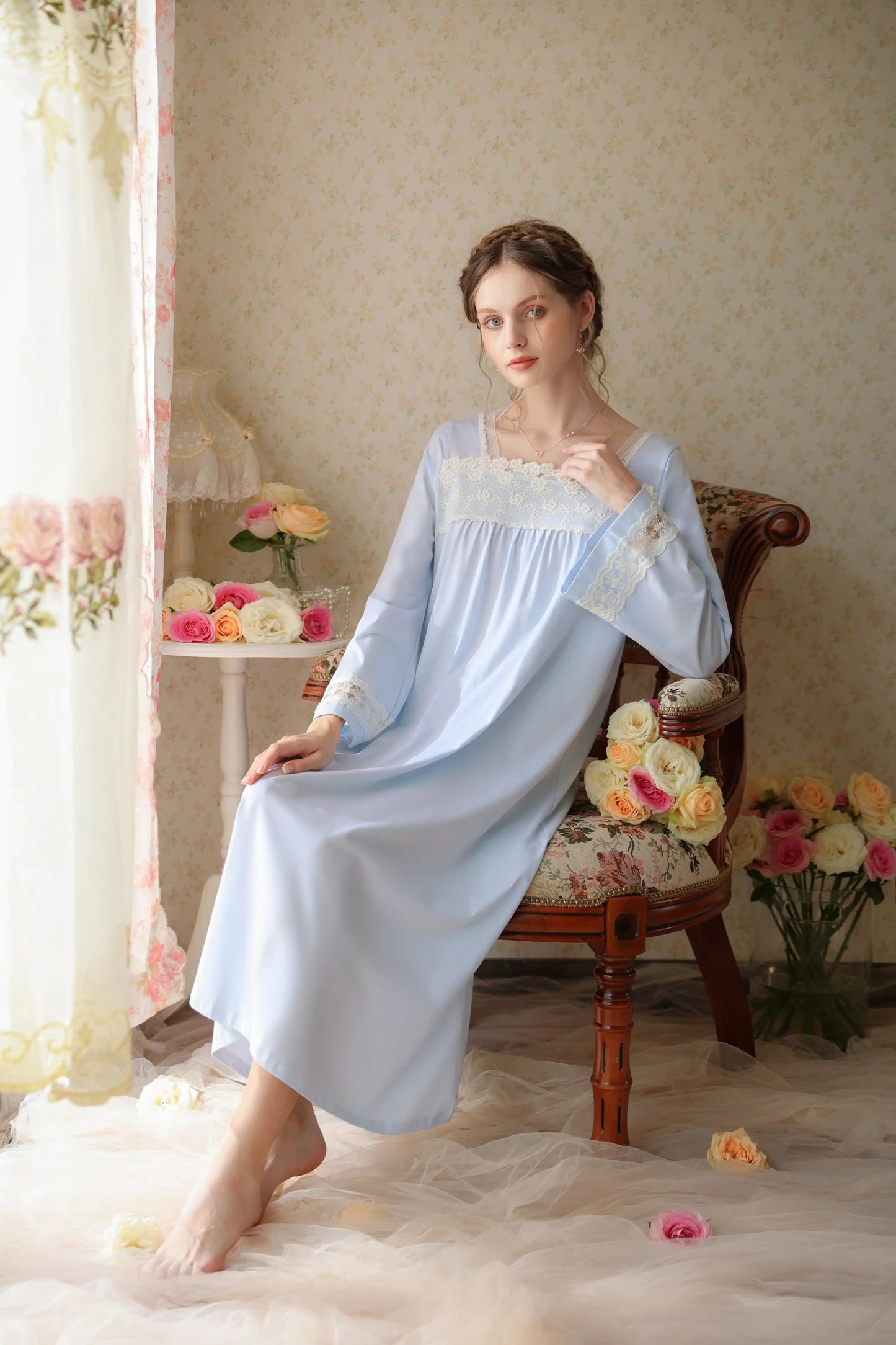 Classical elegant Nightgown/Home wear