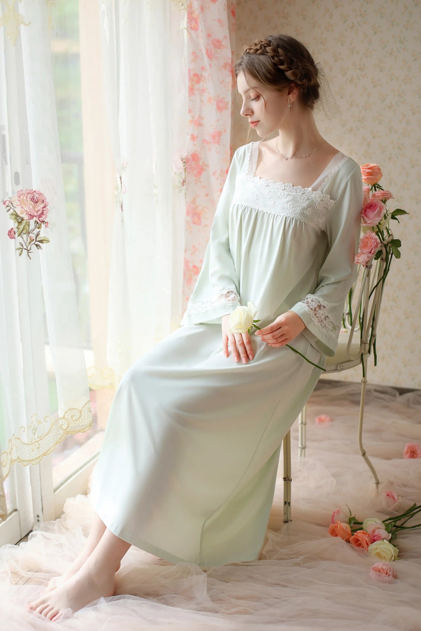 Classical elegant Nightgown/Home wear