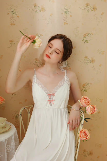 Elegant and sexy V-neck suspender Nightgown/Home wear