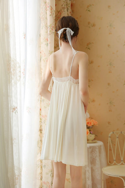 Elegant and sexy V-neck suspender Nightgown/Home wear