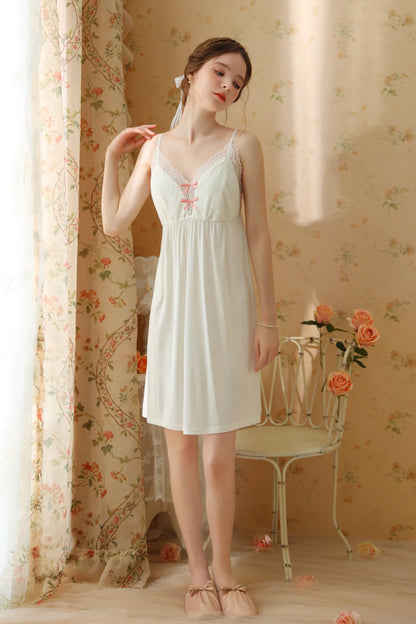 Elegant and sexy V-neck suspender Nightgown/Home wear