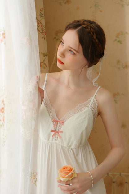 Elegant and sexy V-neck suspender Nightgown/Home wear