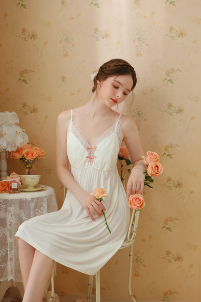 Elegant and sexy V-neck suspender Nightgown/Home wear