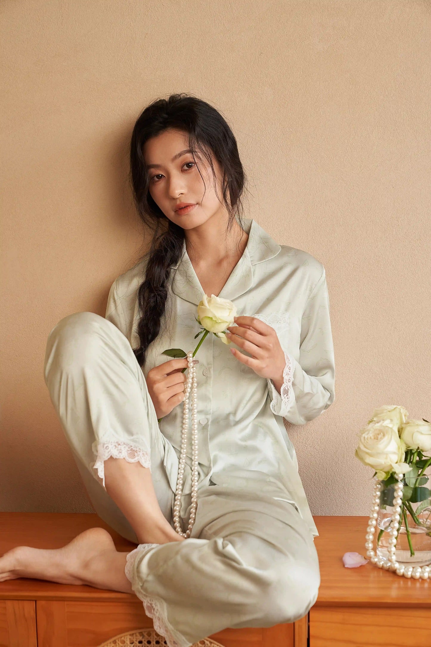 Oriental lace pajamas - Qingfengmingyue