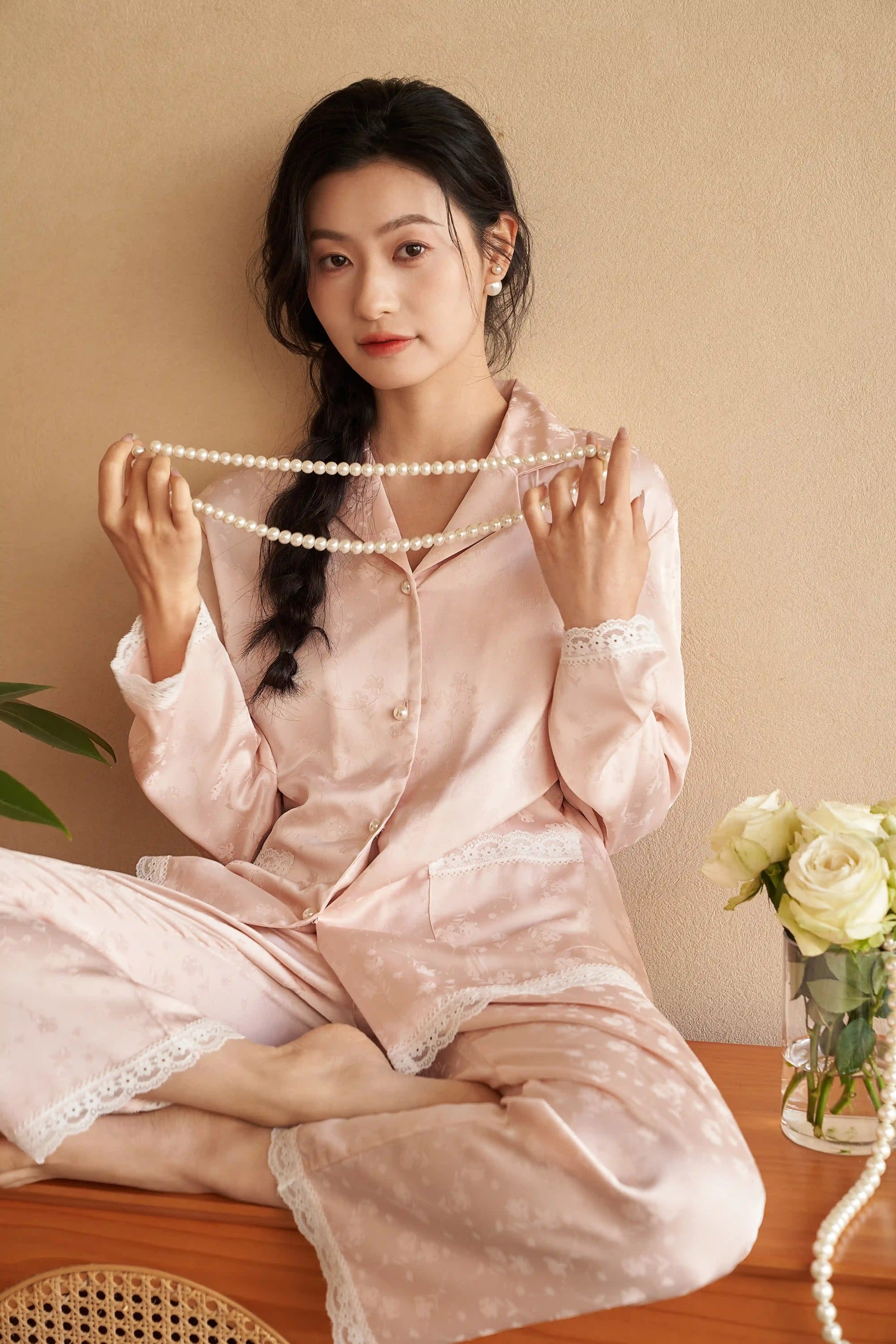 Oriental lace pajamas - Dreaming of Flowers
