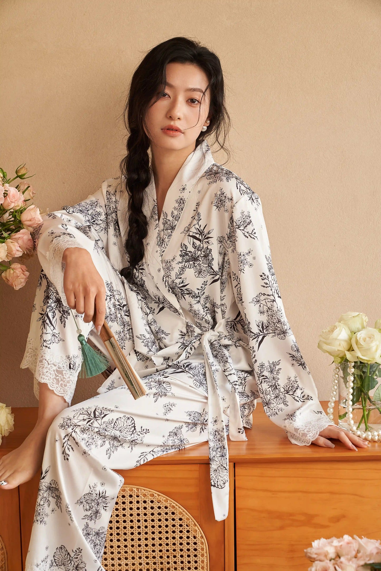 Oriental lace pajamas - Qionghua Sleeping Dream - Special style