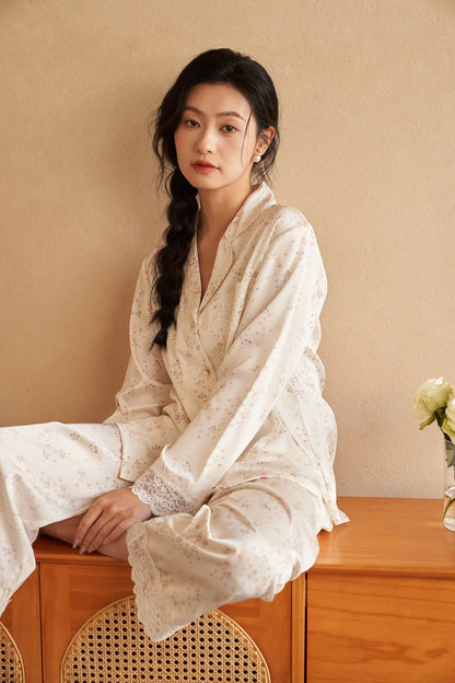 Oriental lace pajamas - patterned breeze