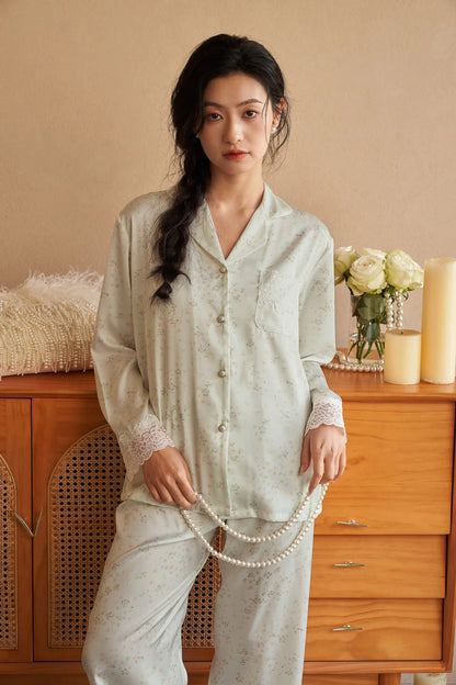 Oriental lace pajamas - patterned breeze