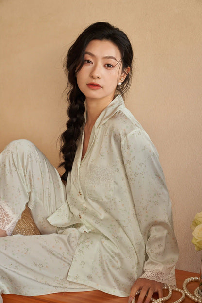 Oriental lace pajamas - patterned breeze