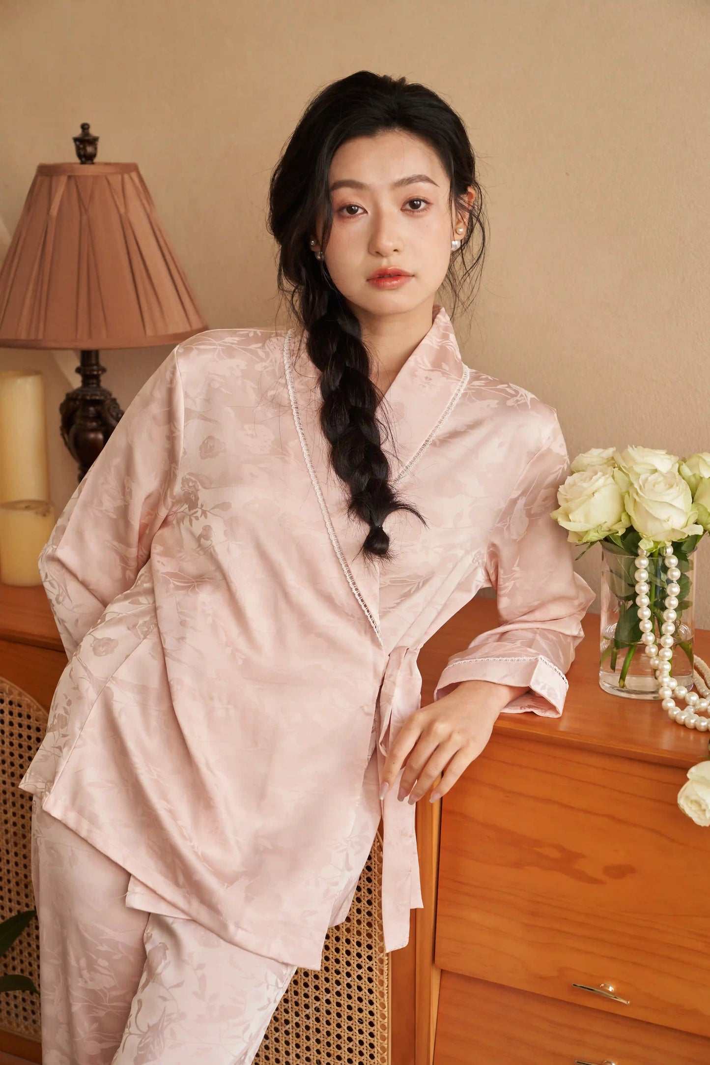 Oriental style pajamas - The beauty of ancient rhyme - Pink