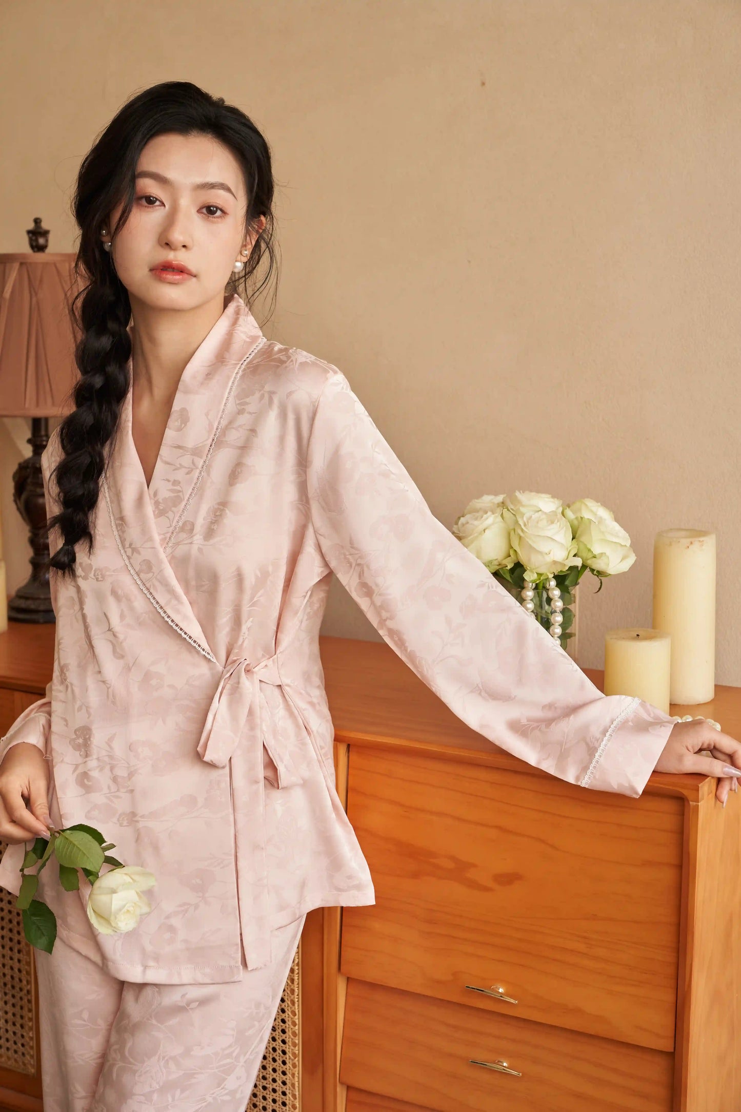 Oriental style pajamas - The beauty of ancient rhyme - Pink