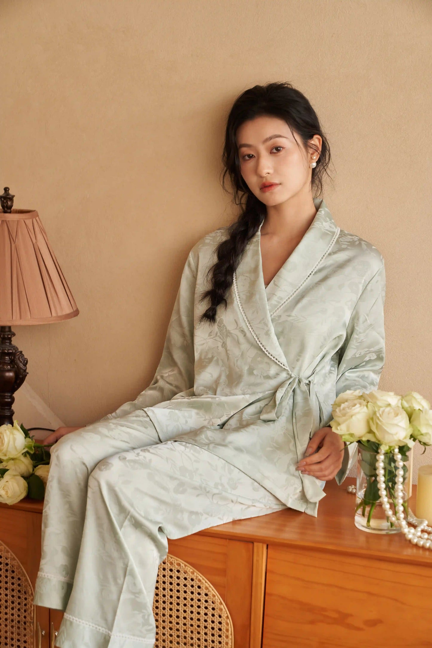 Oriental style pajamas - The beauty of ancient rhyme - Green