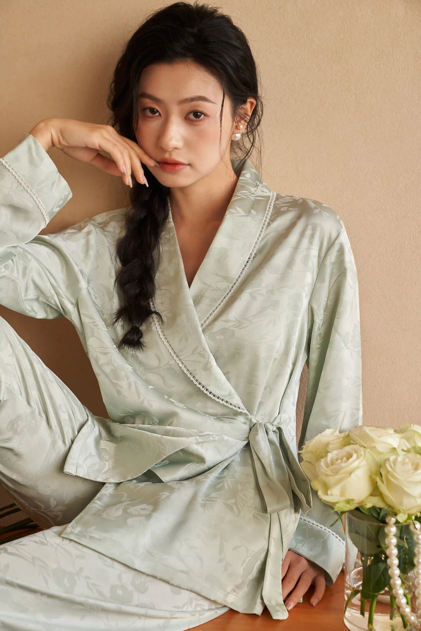 Oriental style pajamas - The beauty of ancient rhyme - Green