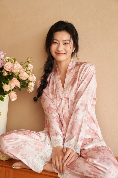 Oriental style pajamas - floral fragrance Special edition - Pink