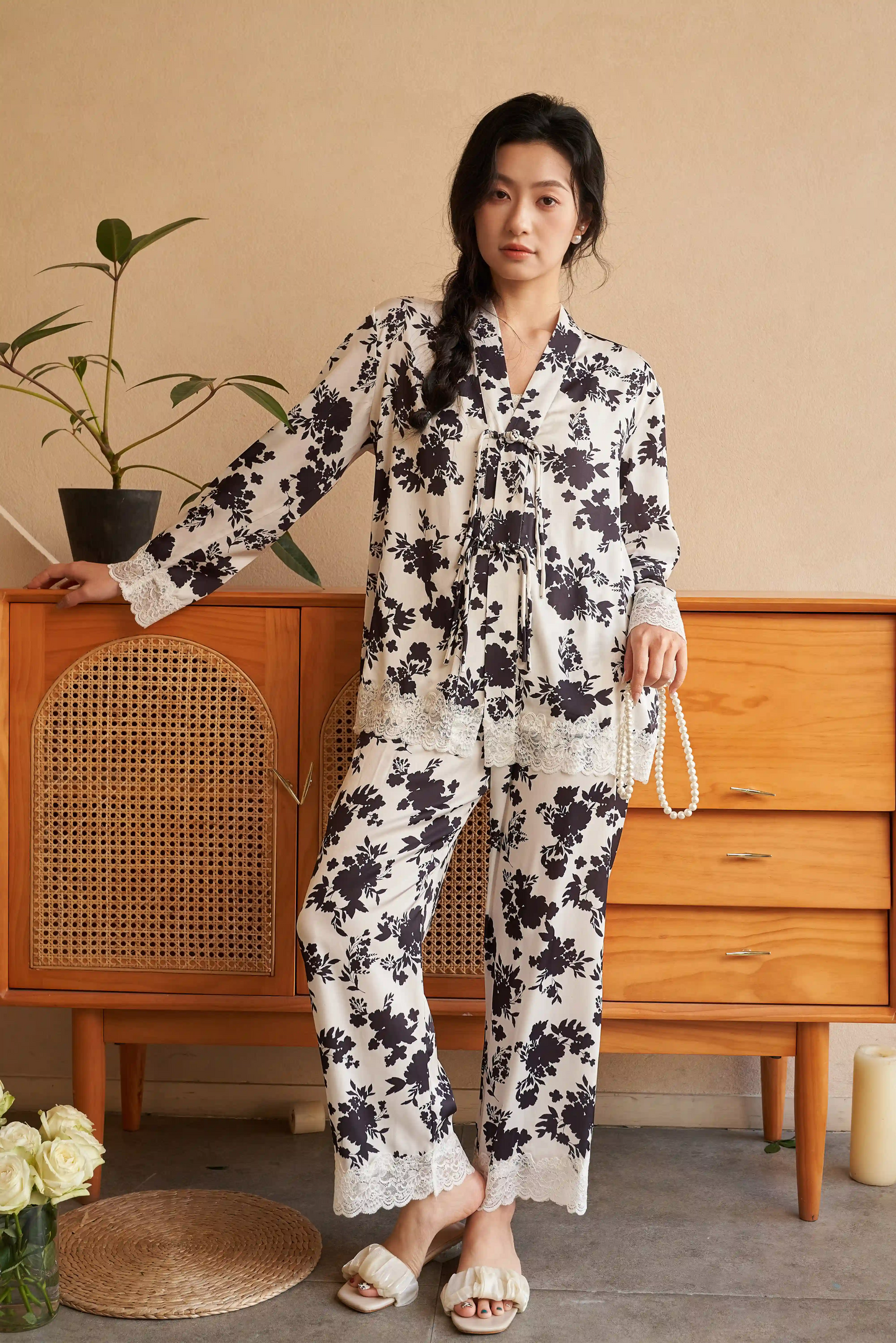 Oriental style pajamas - floral fragrance Special edition - Special style