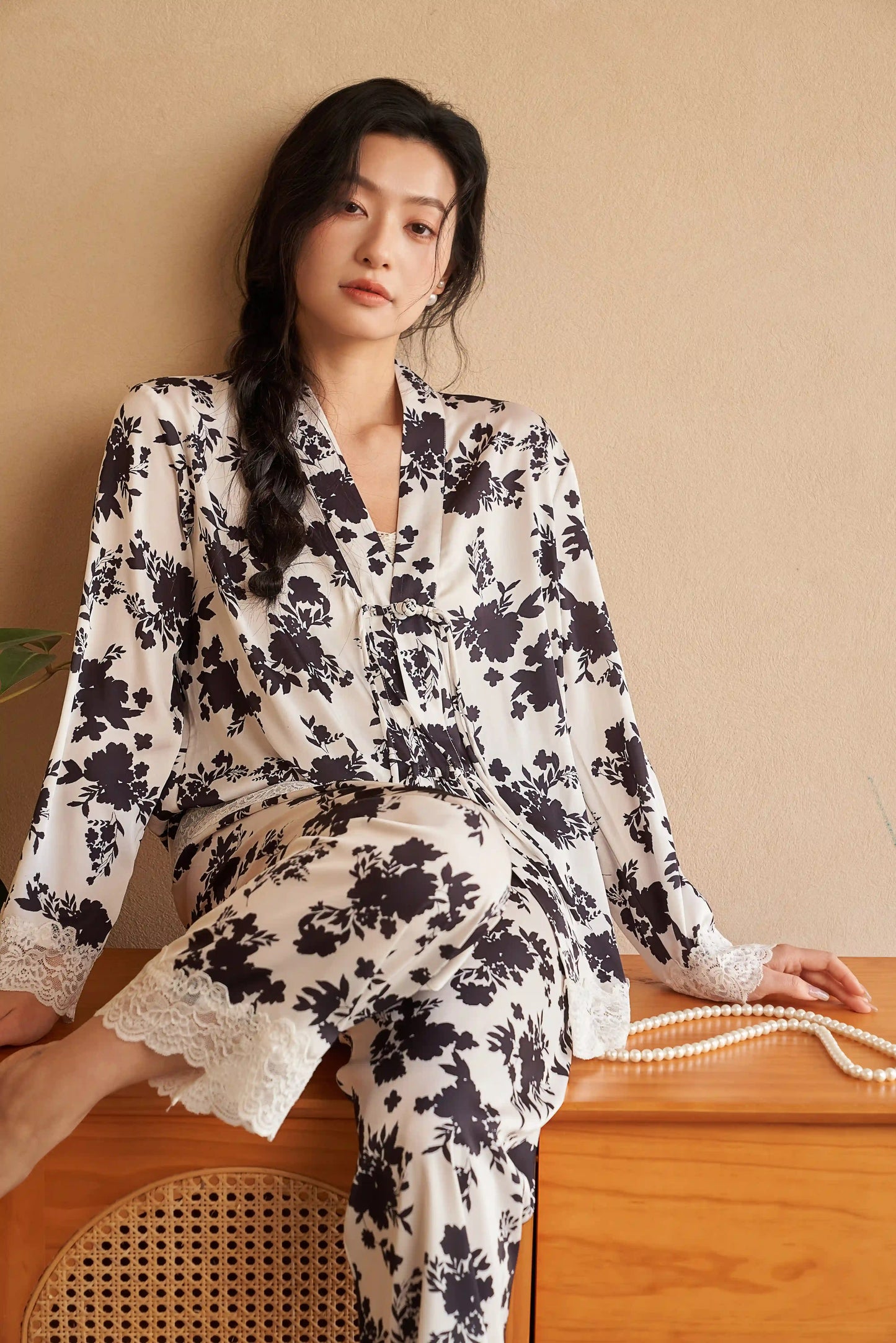 Oriental style pajamas - floral fragrance Special edition - Special style