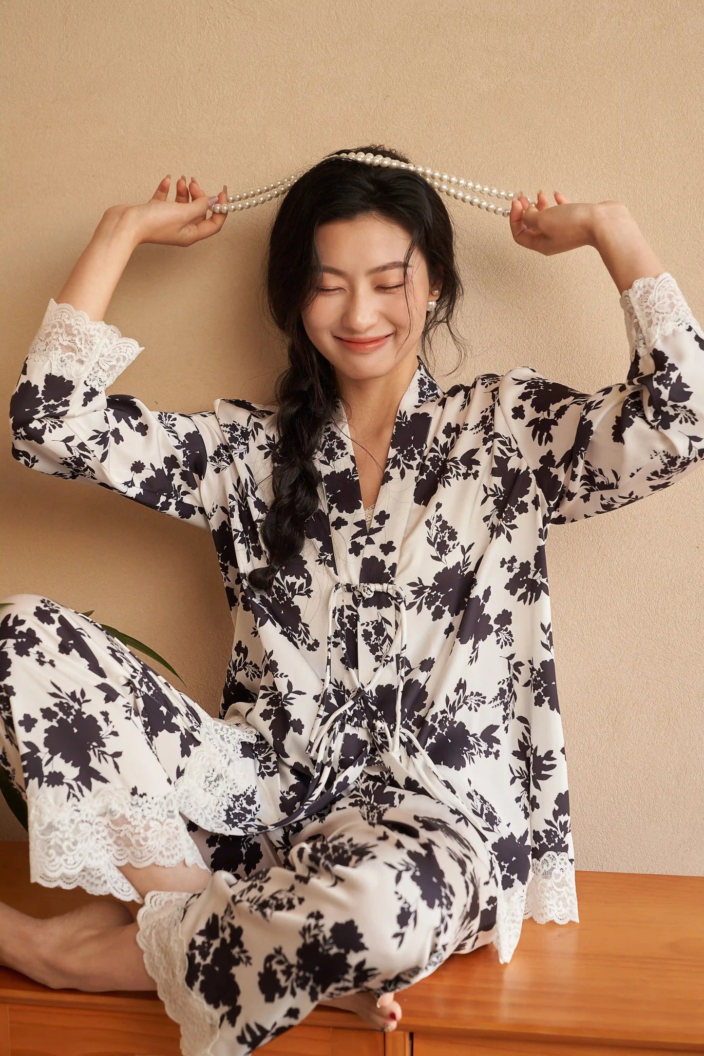 Oriental style pajamas - floral fragrance Special edition - Special style