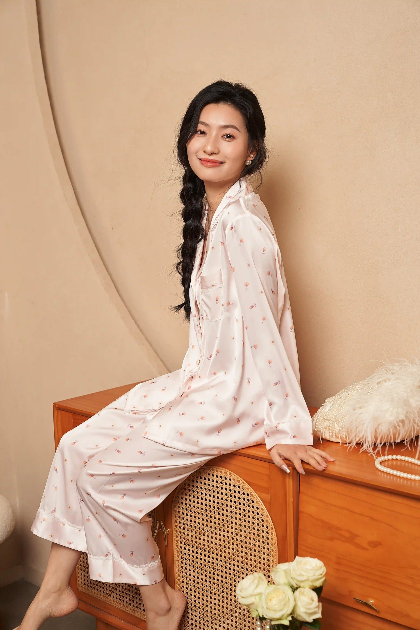 Oriental style pajamas - flowery and graceful