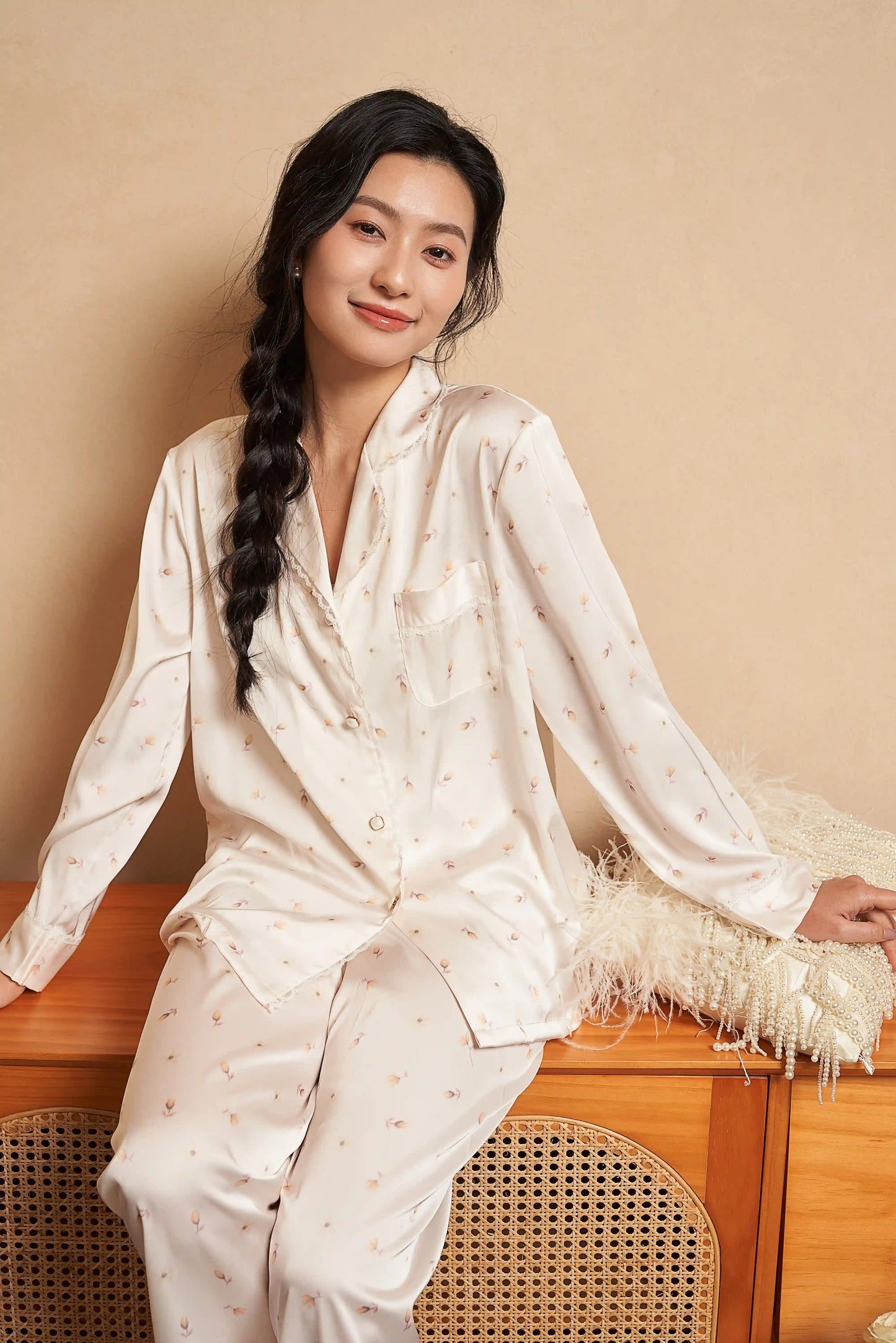 Oriental style pajamas - flowery and graceful