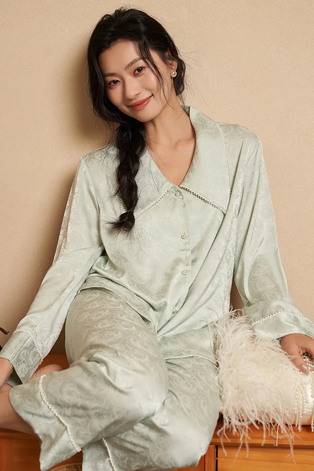 Oriental style pajamas - Scroll of Mountain and Water