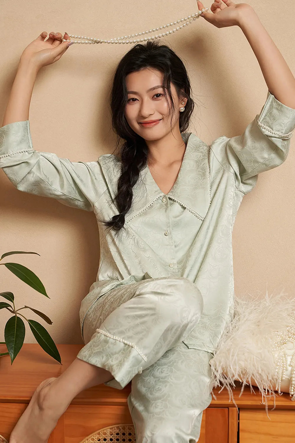 Oriental style pajamas - Scroll of Mountain and Water