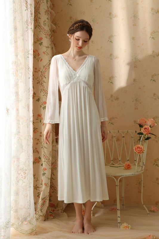 Elegant V-neck Nightgown/Home wear