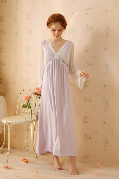 Elegant V-neck Nightgown/Home wear