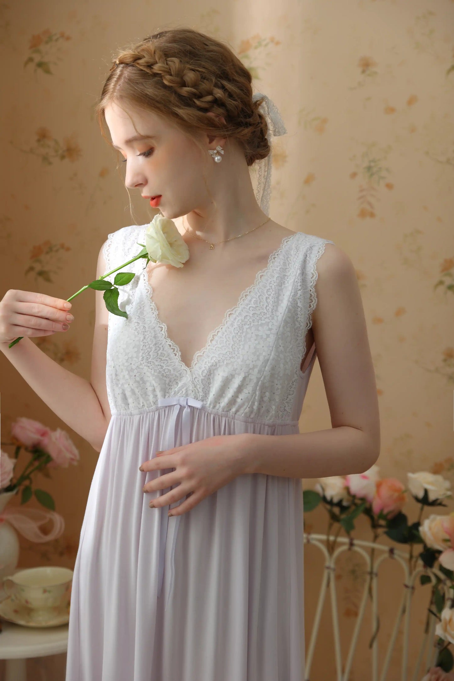 Simple romantic Suspender nightgown/Home wear