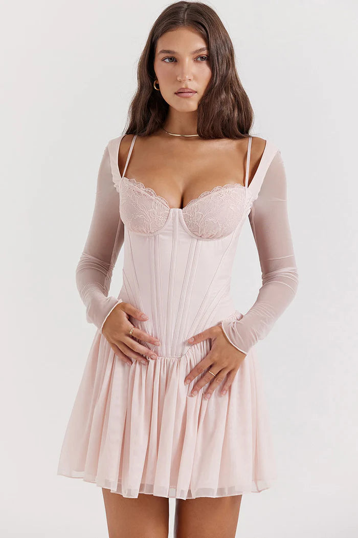 Cute Sexy Lace Corset Mini Dress